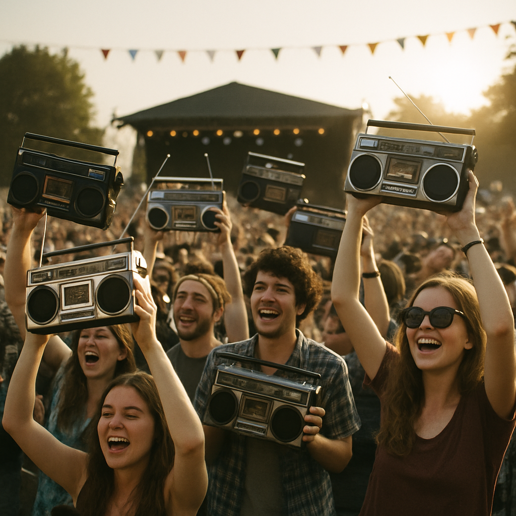 music festival with radios